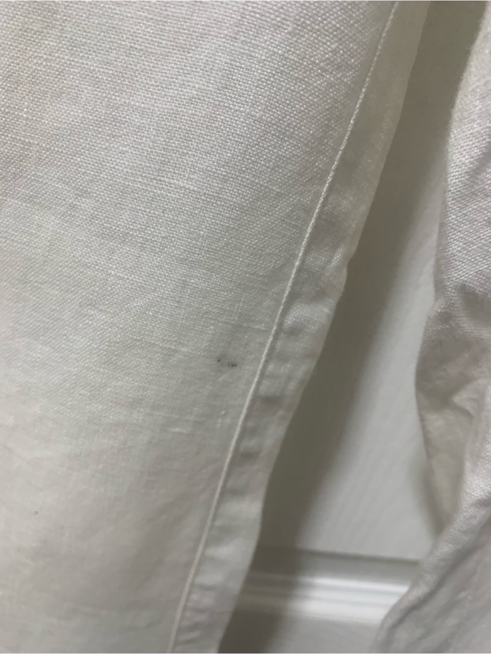 Garnet Hill Cream Wide-Leg Linen-Blend Pants - Picture 3 of 6